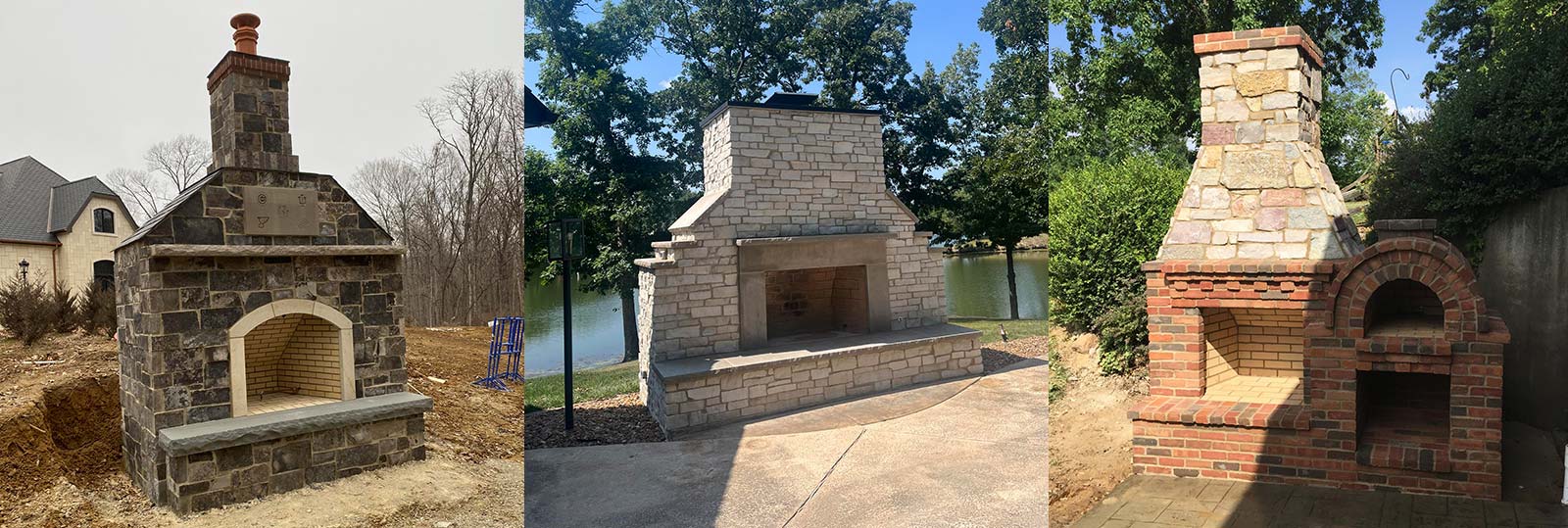 3 outdoor fireplaces